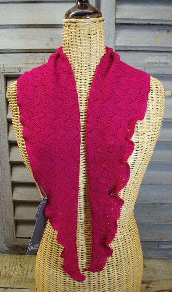 Minischal, Halstuch Daisy Magenta von Invero Merino, reine Merinowolle